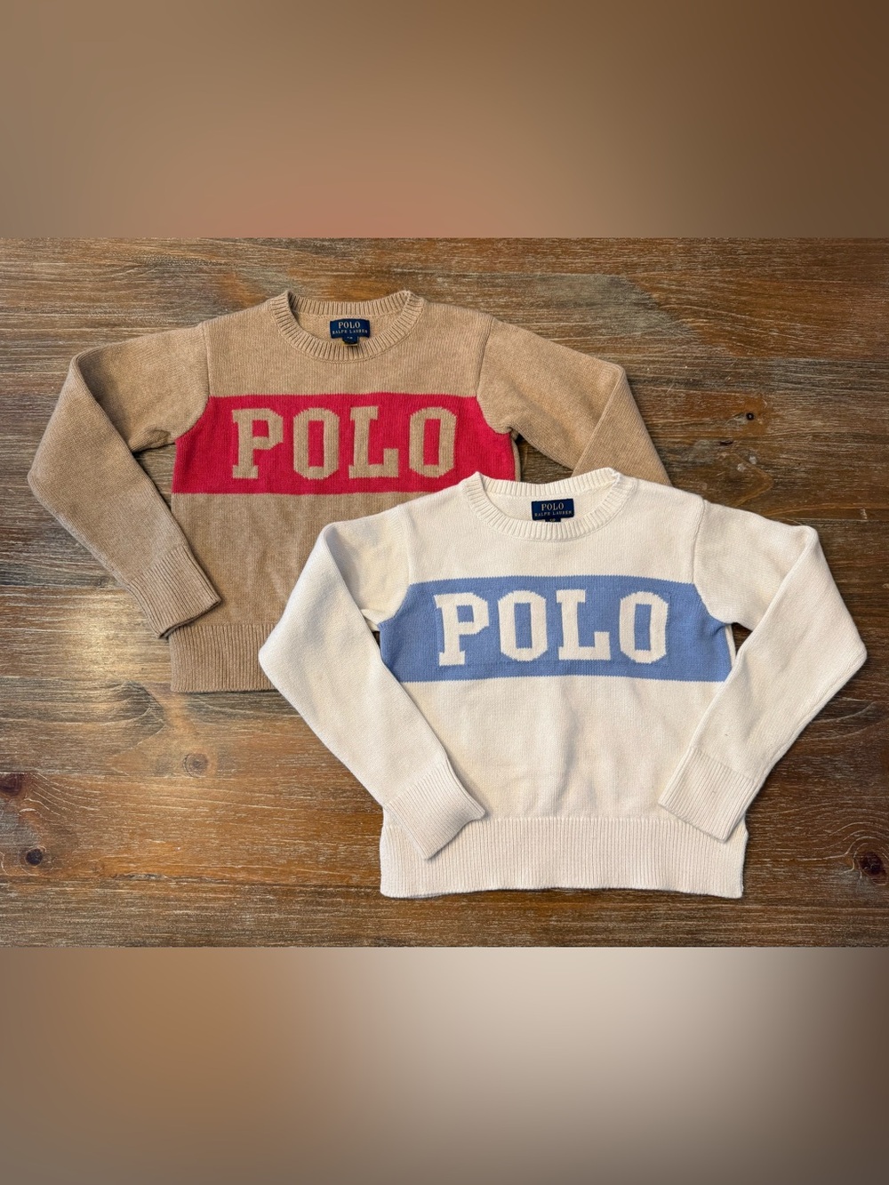 NWOT (2) GIRLS POLO RALPH LAUREN 100% COTTON CREWNECK SWEATERS, SMALL (7)